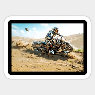 Desert Racer - Futuristic Motocross Rider Sticker